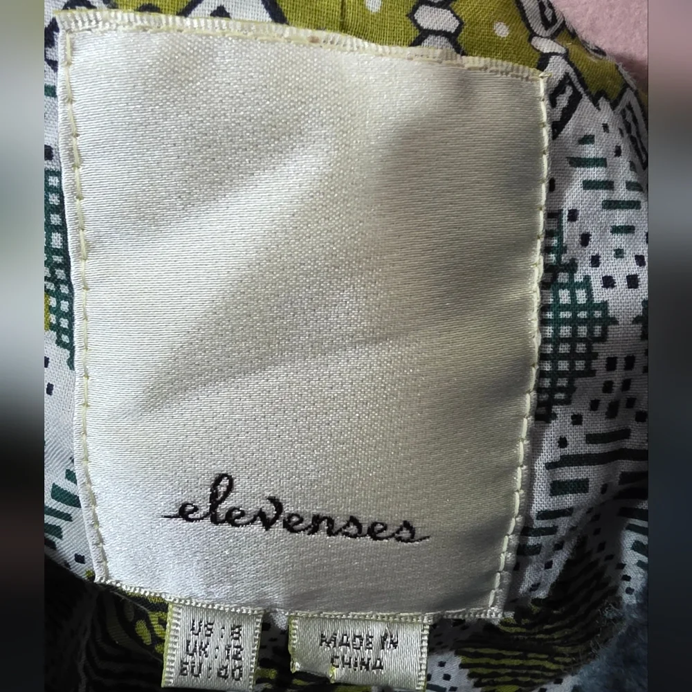 Elevenses By Anthropologie Wool Blue Coat‎ with Belt & Oversizee Collar Sz 8 - Picture 3 of 5